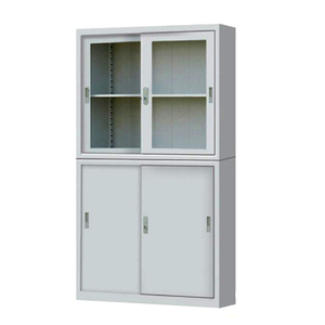 TG-A022|宽分体上玻下铁移门柜|柜子|铁皮柜|高柜|书柜